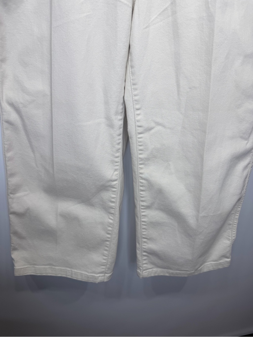 Levi’s Mile High Cropped Wide Leg Cream Jeans Size 31 High Rise Button Fly - Picture 6 of 12